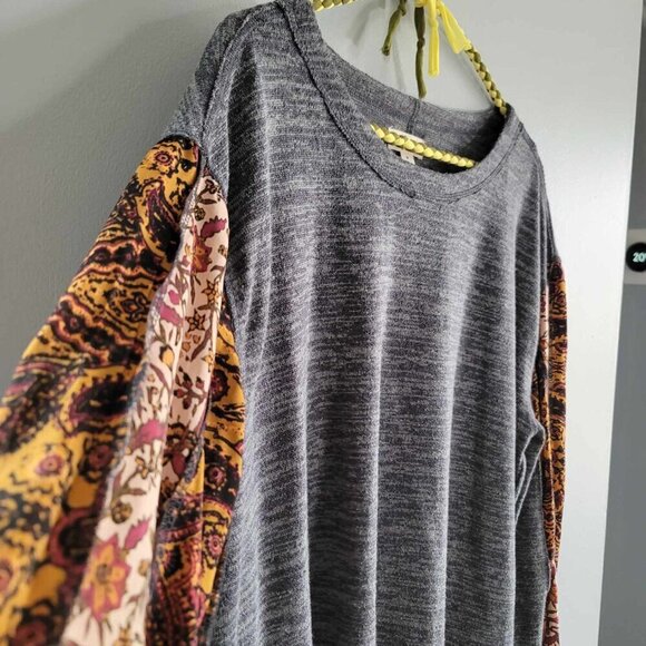 Style & Co Heather grey bodice sweater with orange, rust and black pattern - Picture 10 of 10